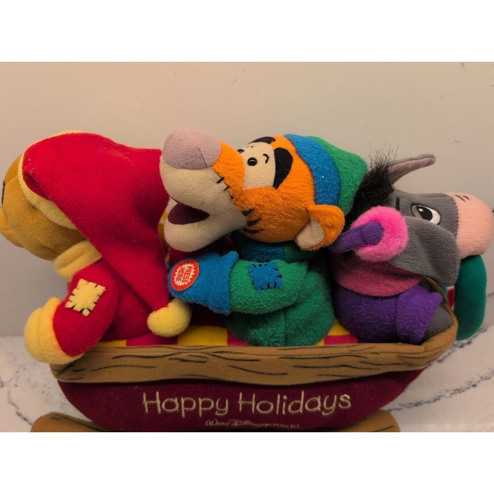 Disney Musical Plush Sleigh Winnie The Pooh Tigger Eeyore Theme Park Exclusive‎ - Picture 4 of 8